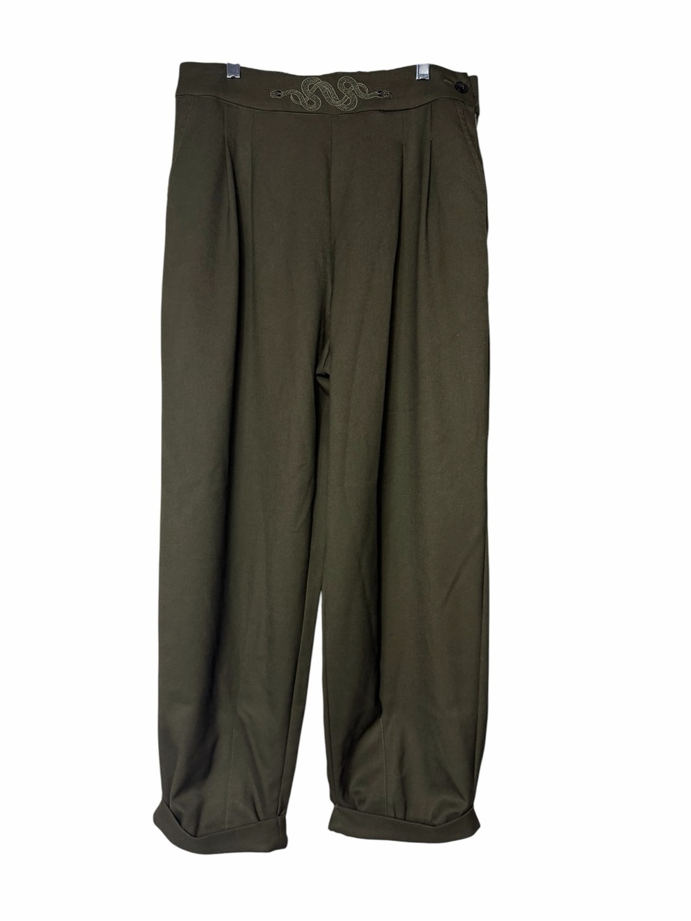 Disturbia Embroidered Balloon Leg Trouser Corporate Goth Women US 10 pant UK 14 - Picture 2 of 10